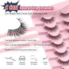 Siligli 3D volume wispy lashes add natural fullness.