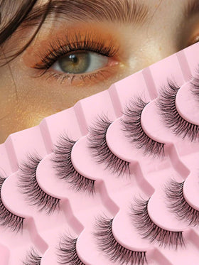 Siligli natural lashes wispy 12mm pack for everyday bright eyes.