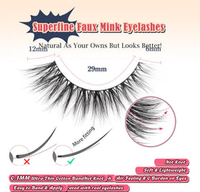 Siligli wispy cat eye lashes 12mm side view showing outer flare for subtle lift.