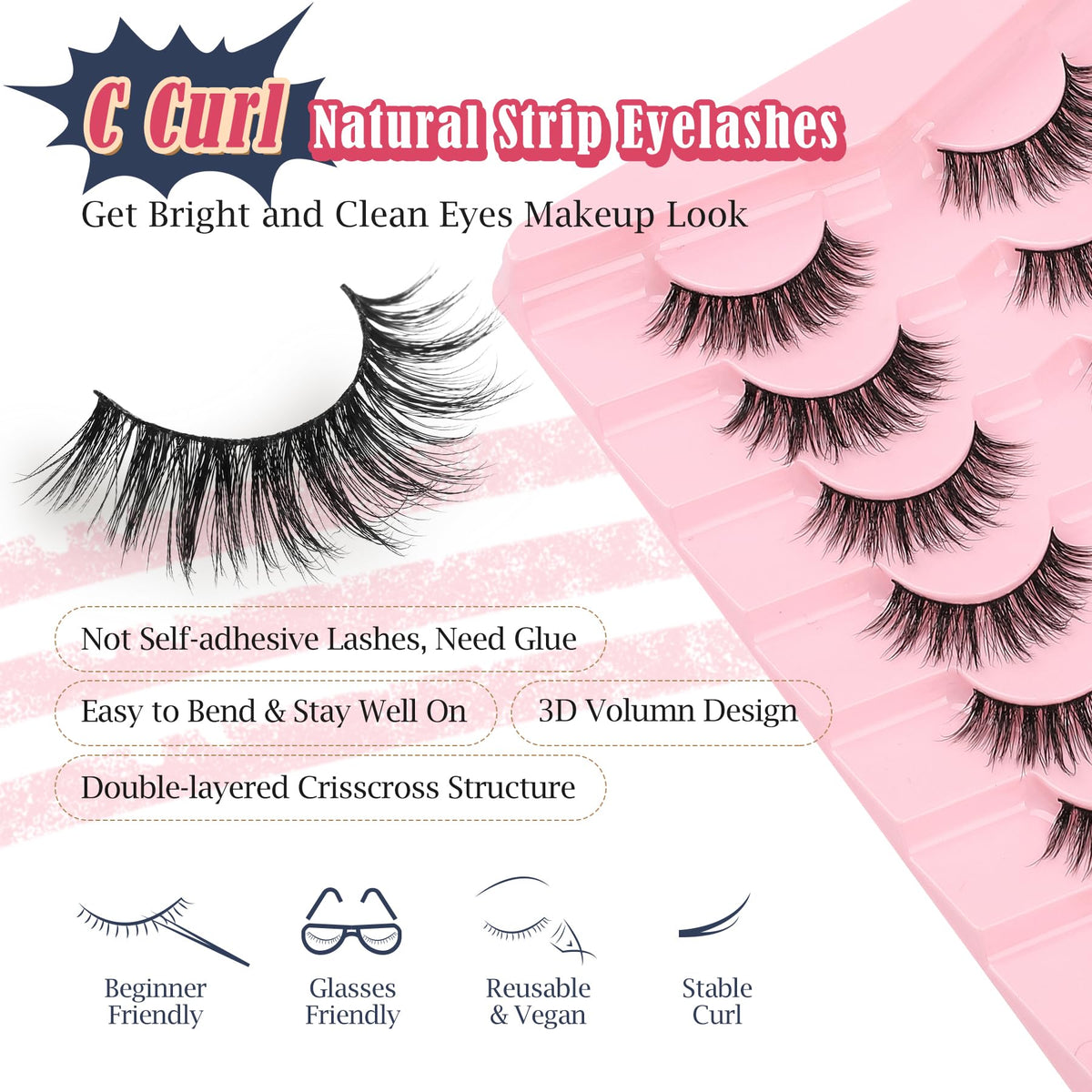 Siligli soft fiber lashes close-up feel feather-light and comfortable all day