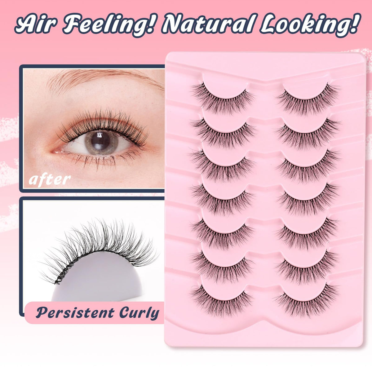Siligli soft silk feel lashes offer feather-light daily comfort.