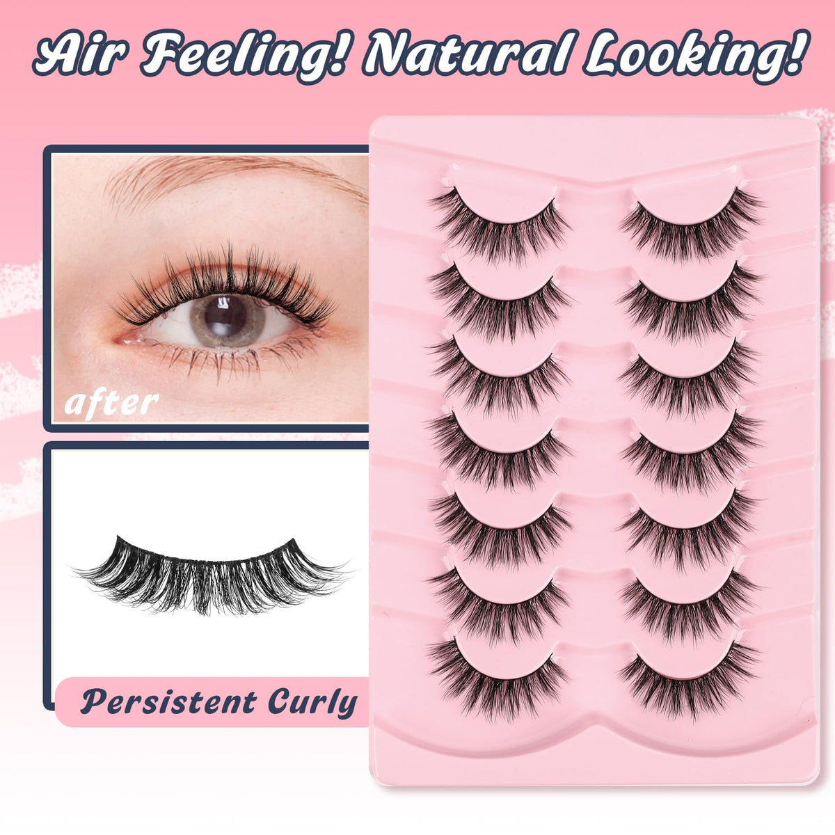 Siligli thin flat band lashes close-up blend naturally with your lashes