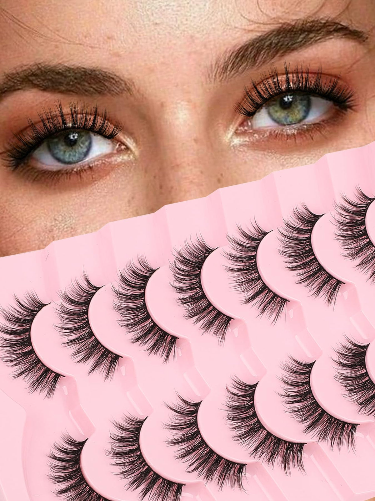 Siligli wispy lashes close-up, natural 12-16mm look for daily brightness