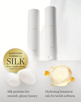 SILK THE RICH conditioner texture closeup showcasing deep conditioning.