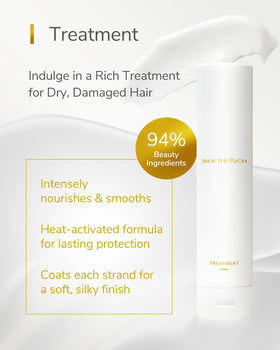 SILK THE RICH after-use hair shine and smoothness closeup.