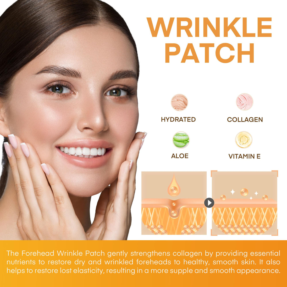 SILKDERMIS Forehead Patches Triangle Application shows simple day-to-night use.