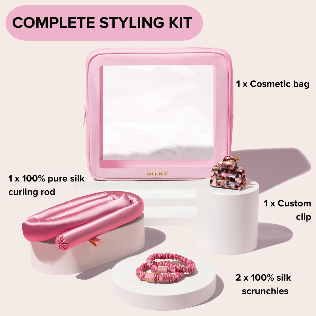 SILKE London 22 momme silk detail on curlers ensures gentle styling