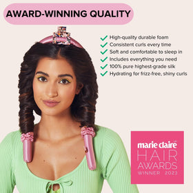 SILKE London curlers on head for night-time use and effortless wake-up