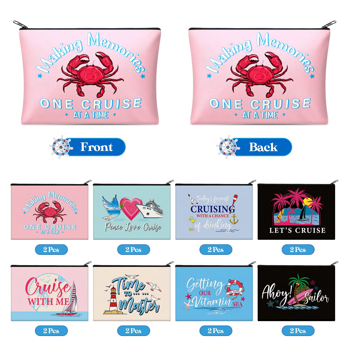 Silkfly cruise gift bags with nautical graphics for chic travel accessories