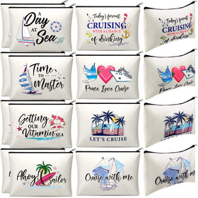 Silkfly cruise gift bags with varied patterns for stylish packing on voyages.