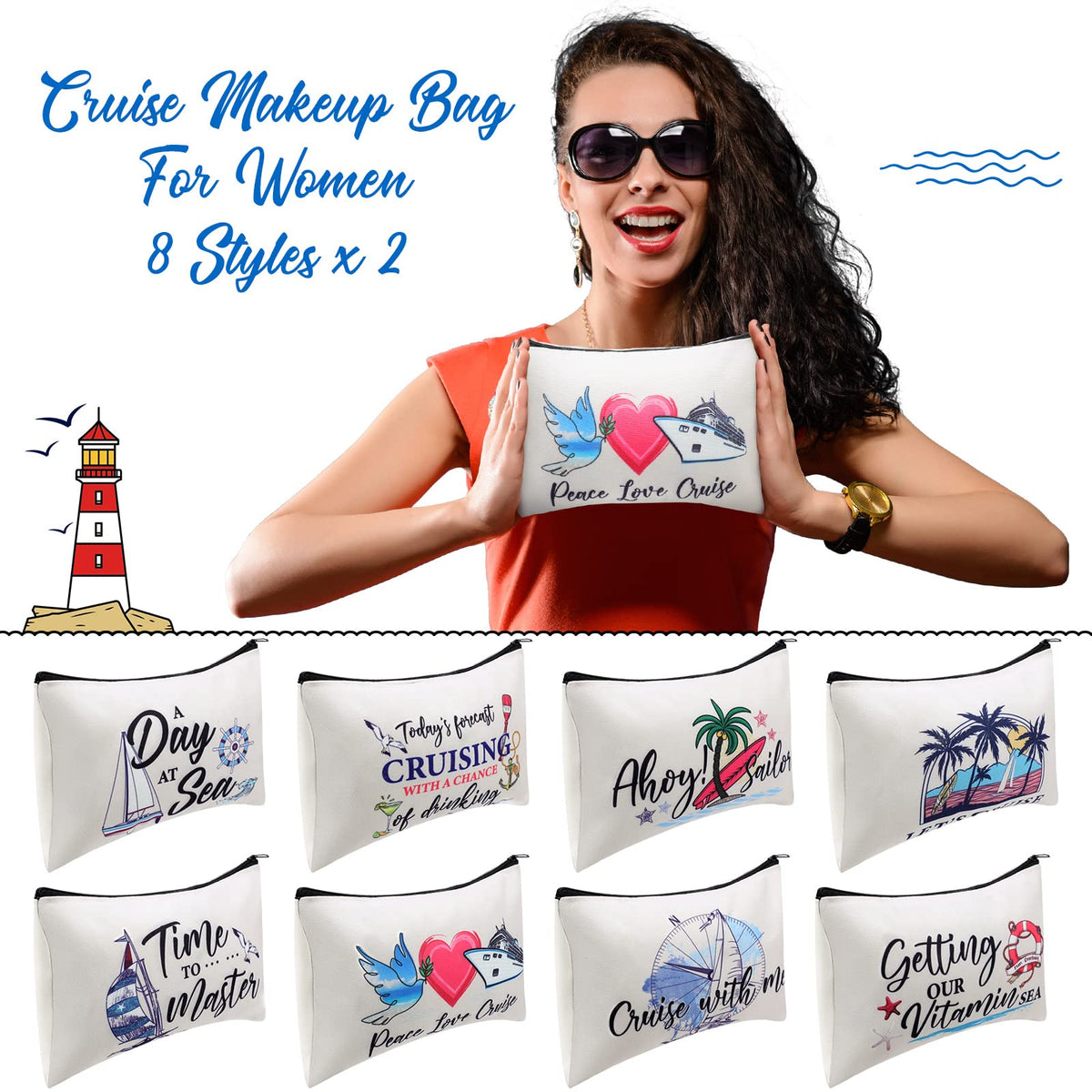 Silkfly cruise gift bags zipper pouch close-up shows durable fabric.