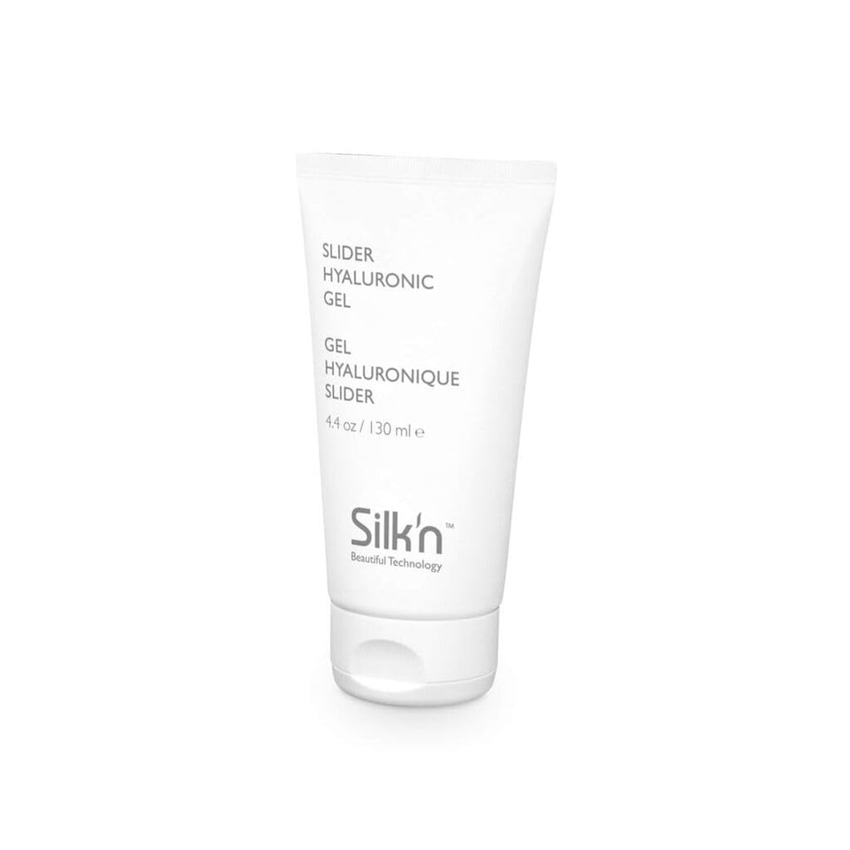 Silk'n Conductive Slider Gel bottle showing smooth glide and hydration for RF and microcurrent sessions