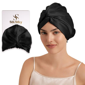 SilkSilky silk bonnet double-layer 22 Momme for smoother mornings.