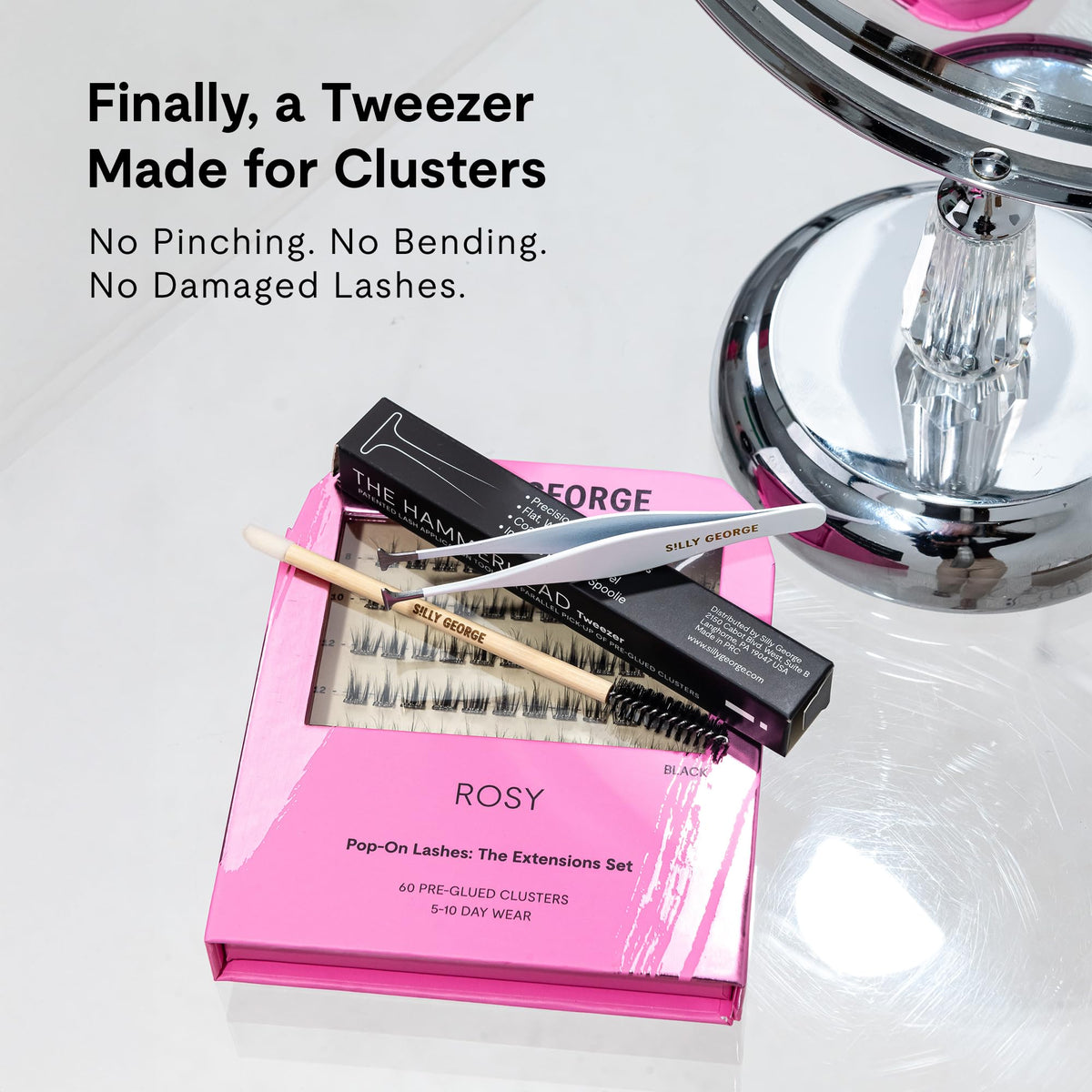 Silly George Hammerhead tweezer cleaning with mild soap and water for easy care.