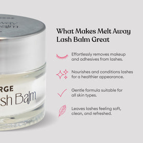 Silly George balm applied on lashes during application for gentle cleansing