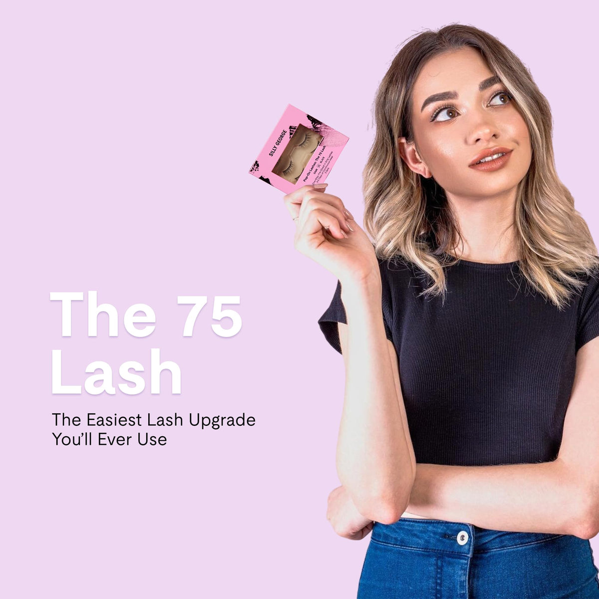 Silly George Pop-On 75 Sunrise 3-4 strip offers a natural upper lash look.