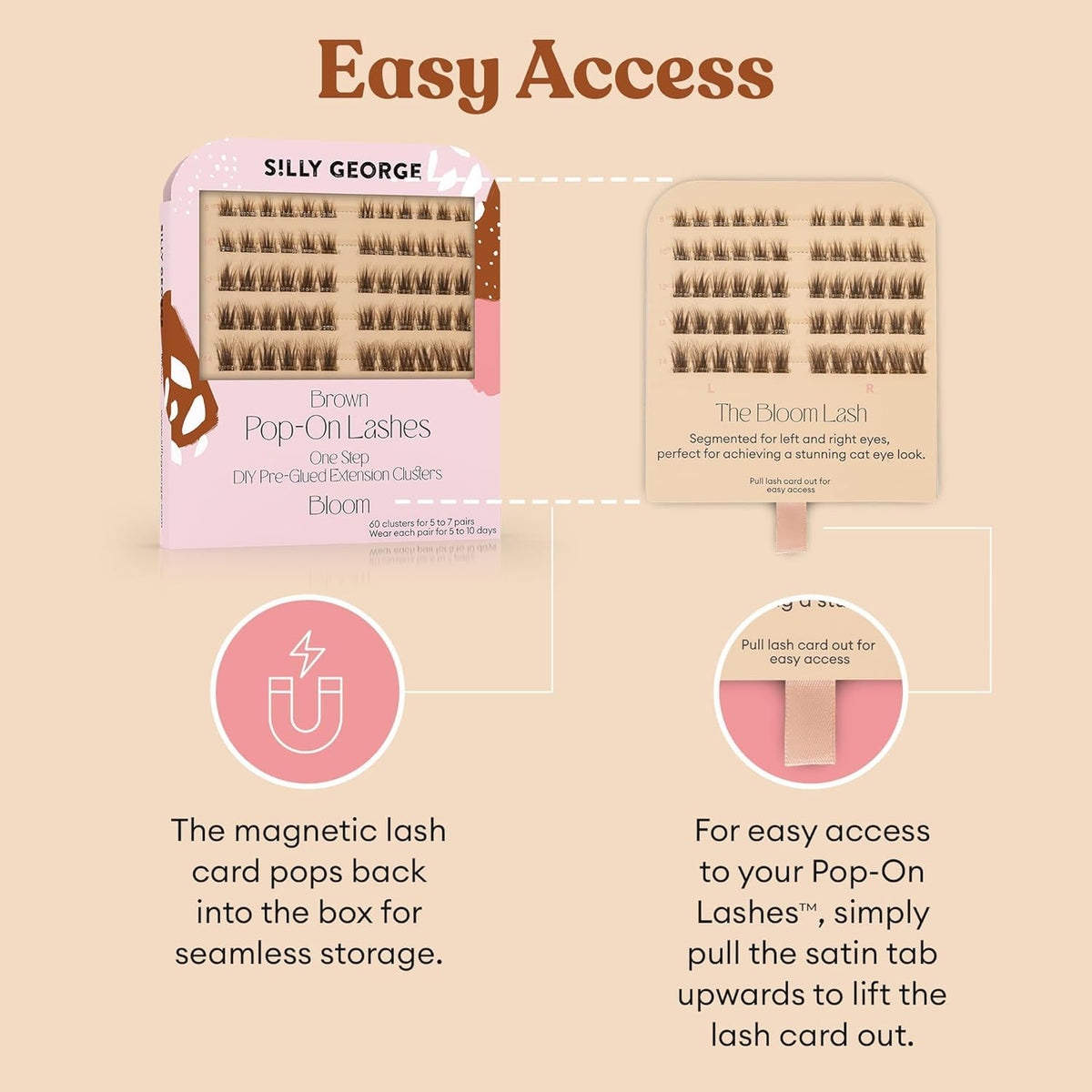 Silly George Pop-On Lashes Bloom ideal for events and daily routines.