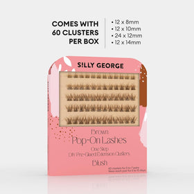 Silly George Pop-On Lashes feather-light fiber feel comfortable all day.