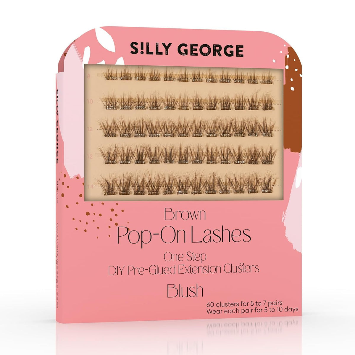 Silly George Pop-On Lashes natural look clusters pack for daily wear.
