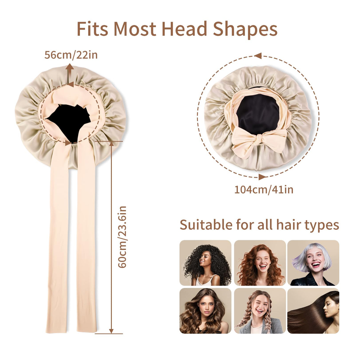Silmana silk bonnet helps retain moisture and reduce tangles while you sleep.