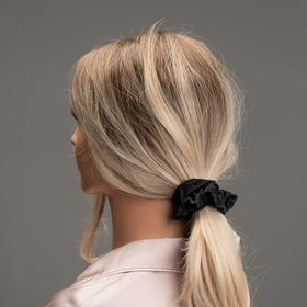 Silmer Mulberry Silk Scrunchie worn on wrist, comfortable all-day wear