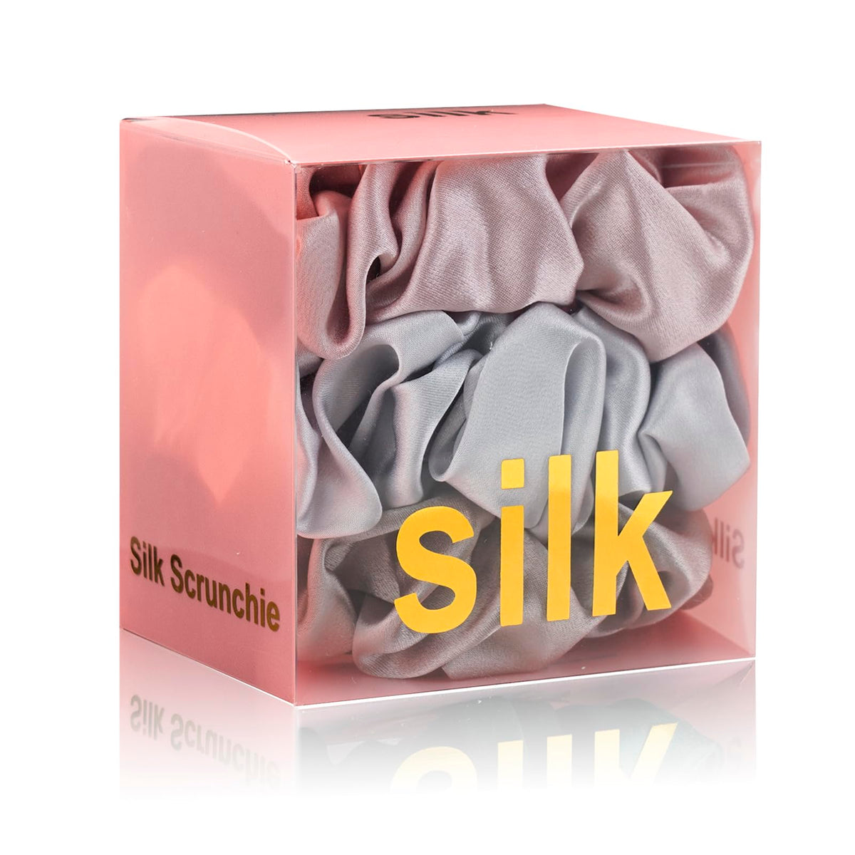 Silmer silk scrunchies close-up texture showing premium mulberry silk shine for gentle hold