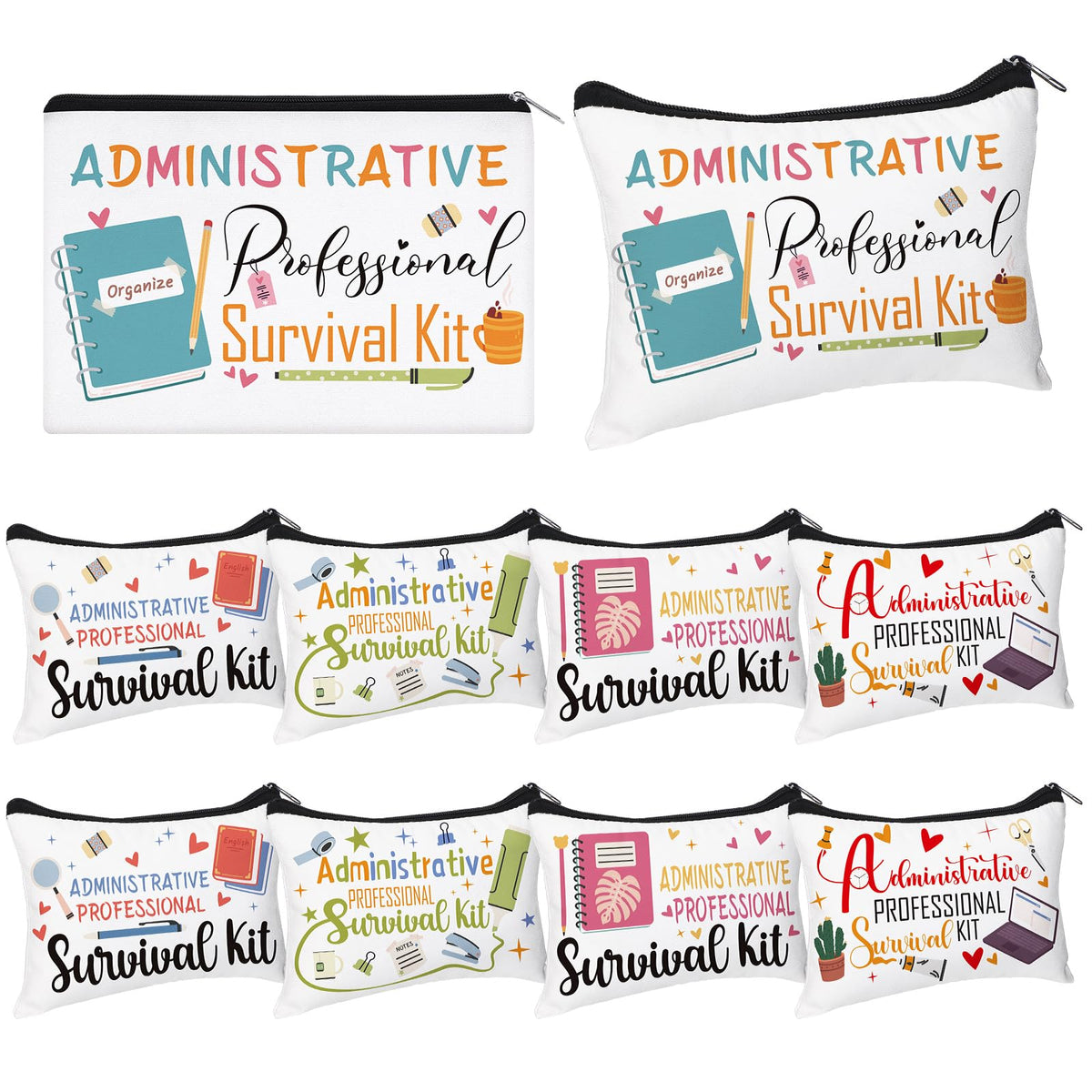 SilTriangle administrative bag set with front design; thoughtful admin gift.