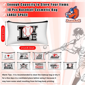 SilTriangle canvas baseball pouch keeps cosmetics organized at home.