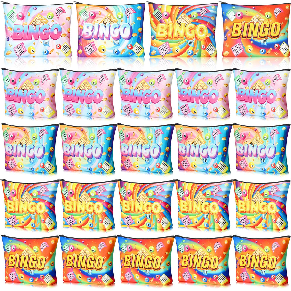 SilTriangle bingo makeup bags in multicolor design, ideal for party gifts