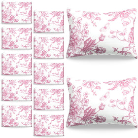SilTriangle floral canvas makeup bag pink with zipper for cosmetics on the go
