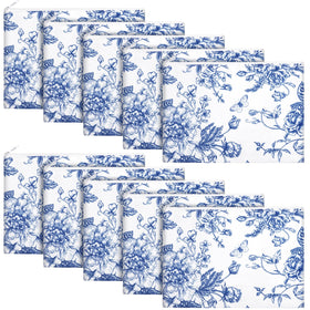 SilTriangle floral makeup bag blue front view for easy cosmetics storage