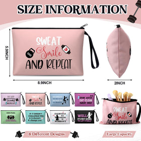 SilTriangle gym makeup bags with handle; portable storage for cosmetics and essentials.