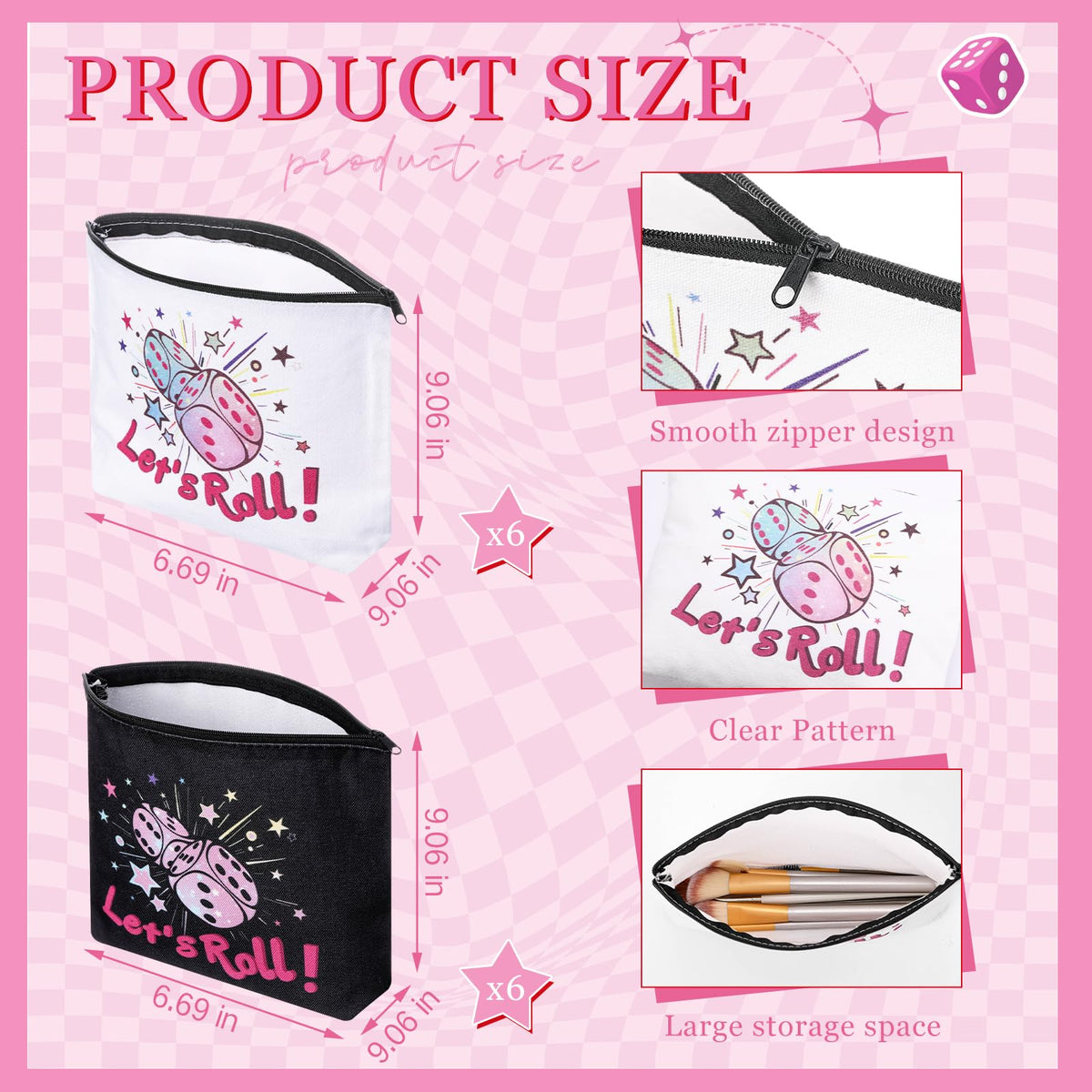 SilTriangle makeup bag for bunco party, portable storage solution