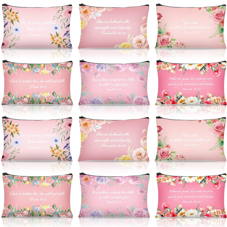 SilTriangle Mother's Day makeup bags 12-pack front view for versatile gift storage