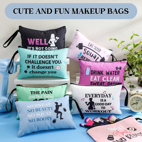 SilTriangle polyester makeup pouch; washable, wrinkle-resistant and easy to clean.