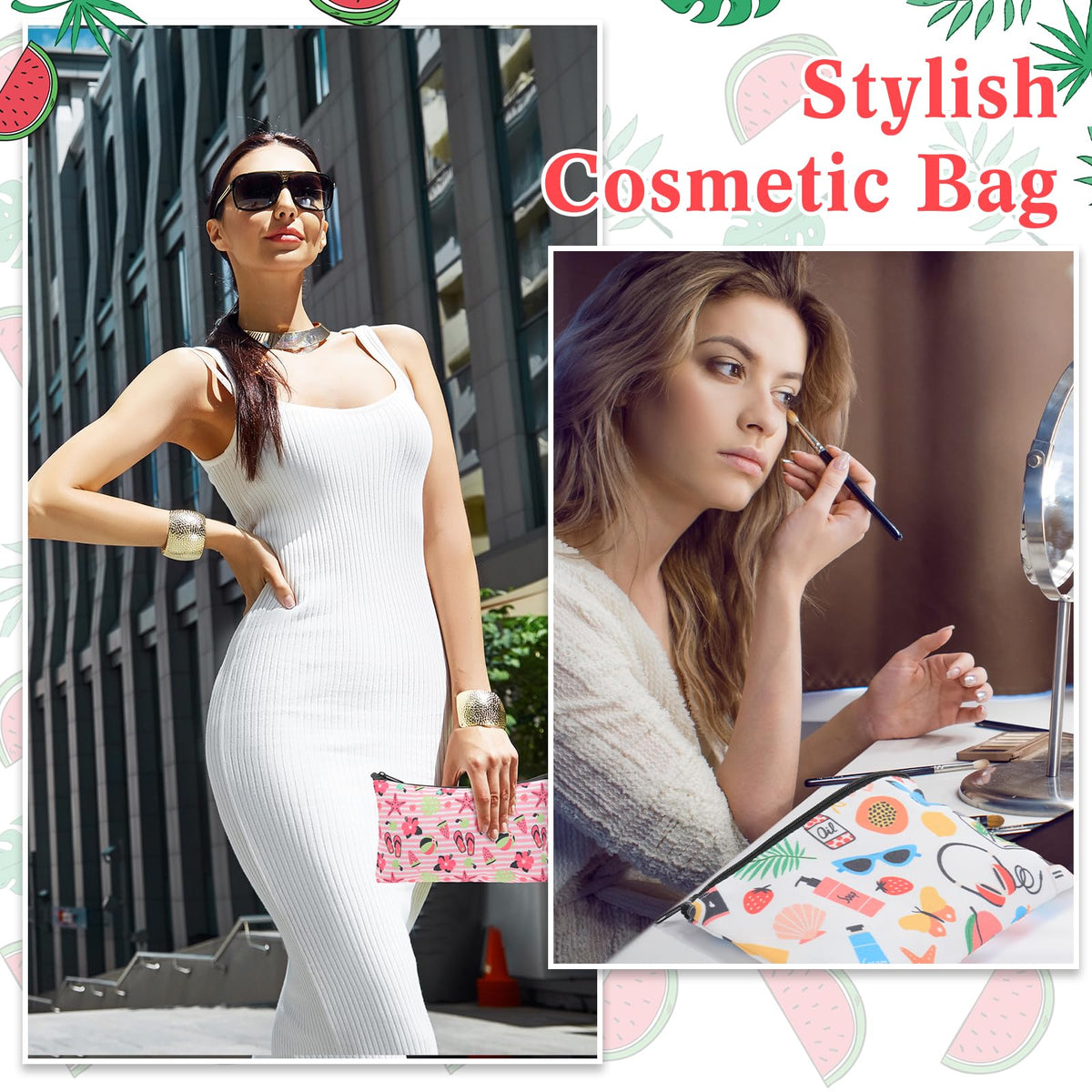 SilTriangle tropical makeup bag style 6 washable canvas