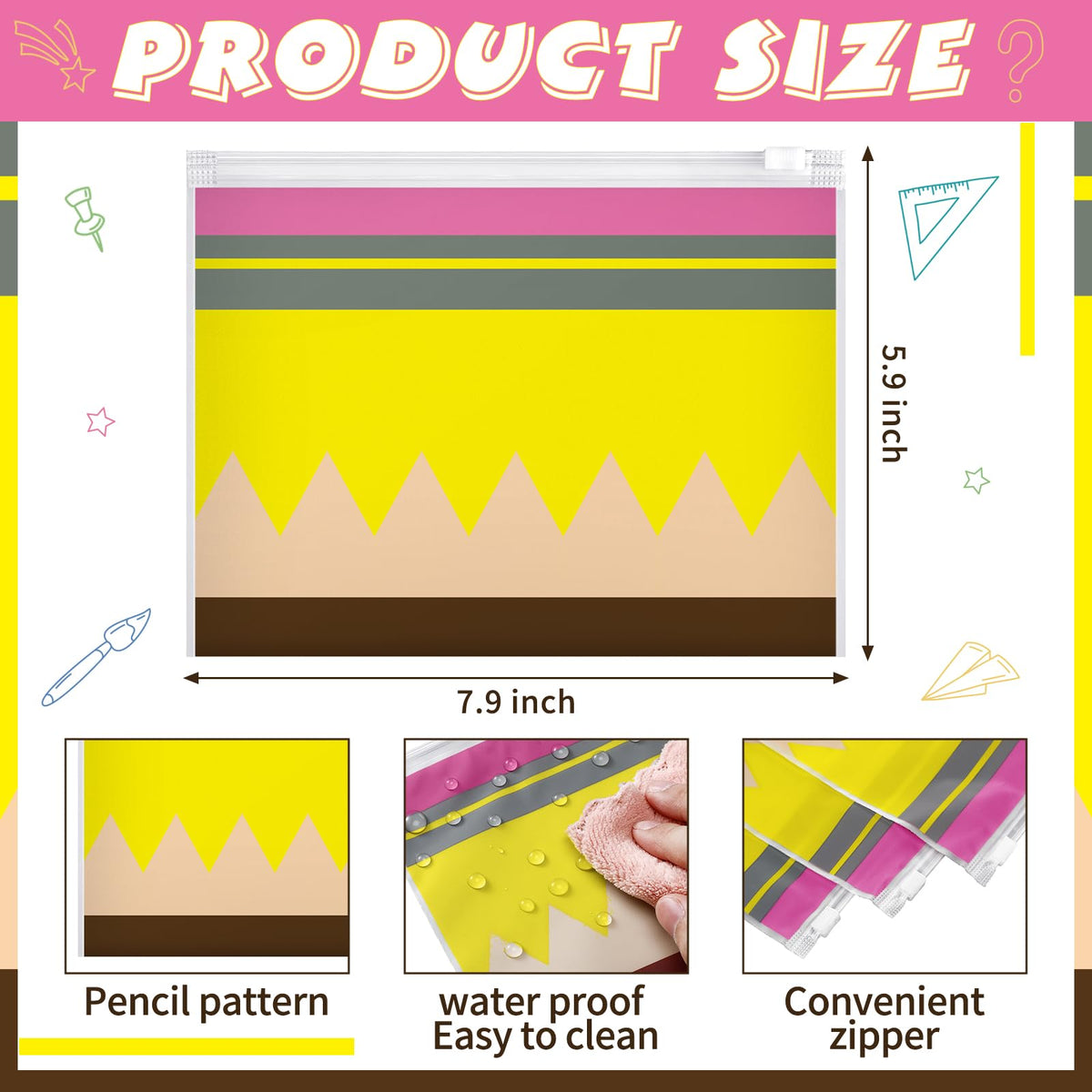 SilTriangle waterproof makeup pouches in yellow, protect cosmetics from spills.