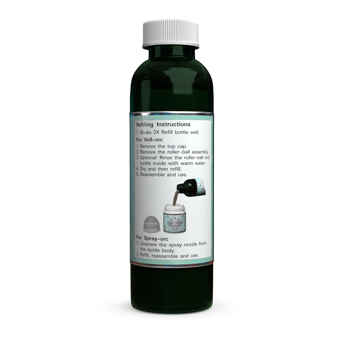 Silver Shield deodorant original formula refill pack shown for home use.