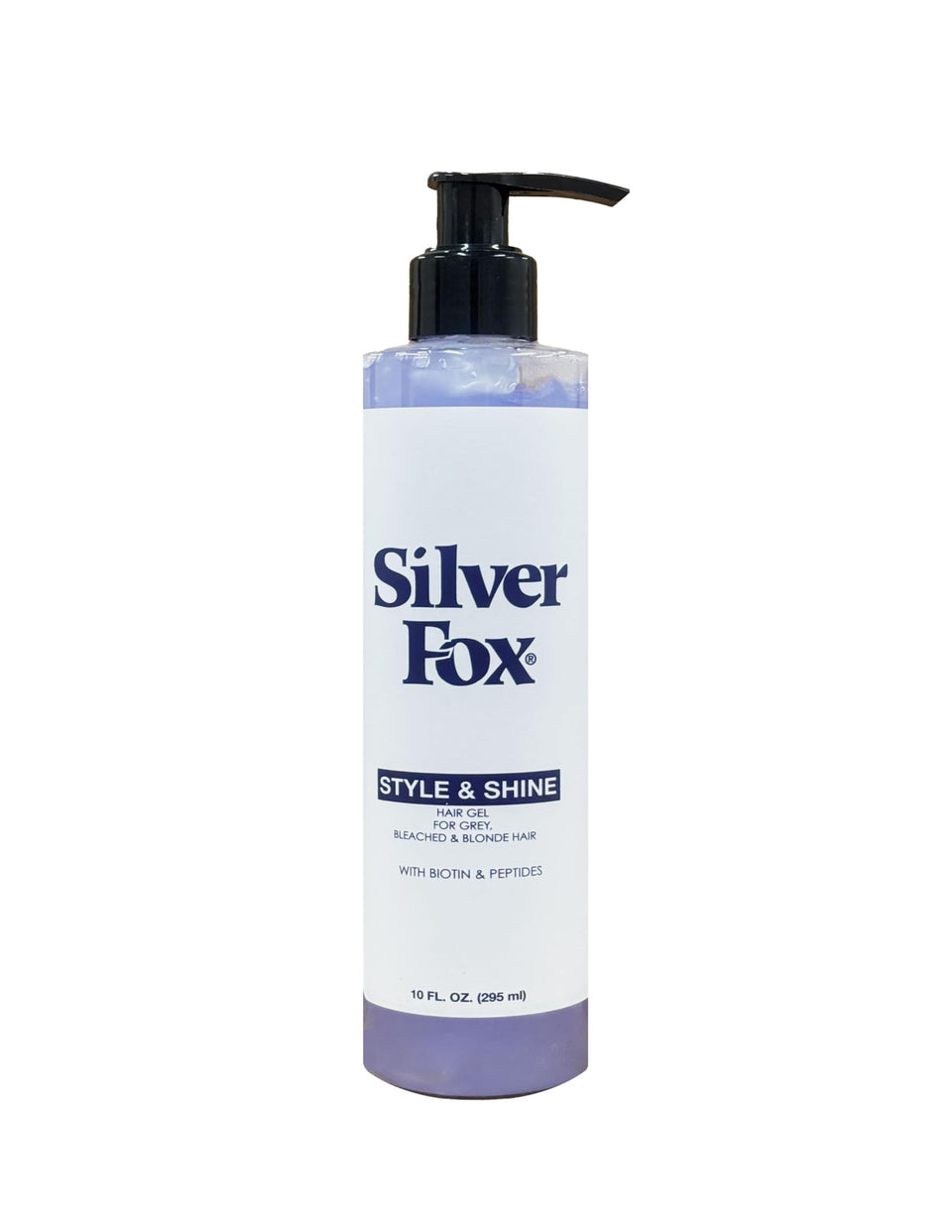 Silver Fox Style and Shine hair gel packaging, travel-friendly tube for styling on the go