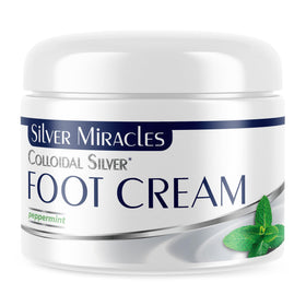 Silver Miracles Peppermint Foot Cream packaging on display, ready for daily use