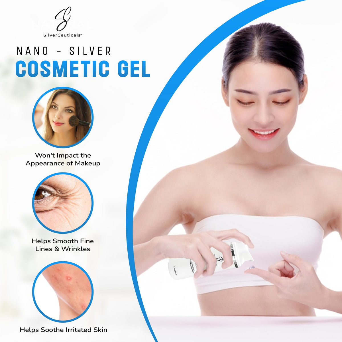Gel being applied to the skin for daily hydration and smoothness.