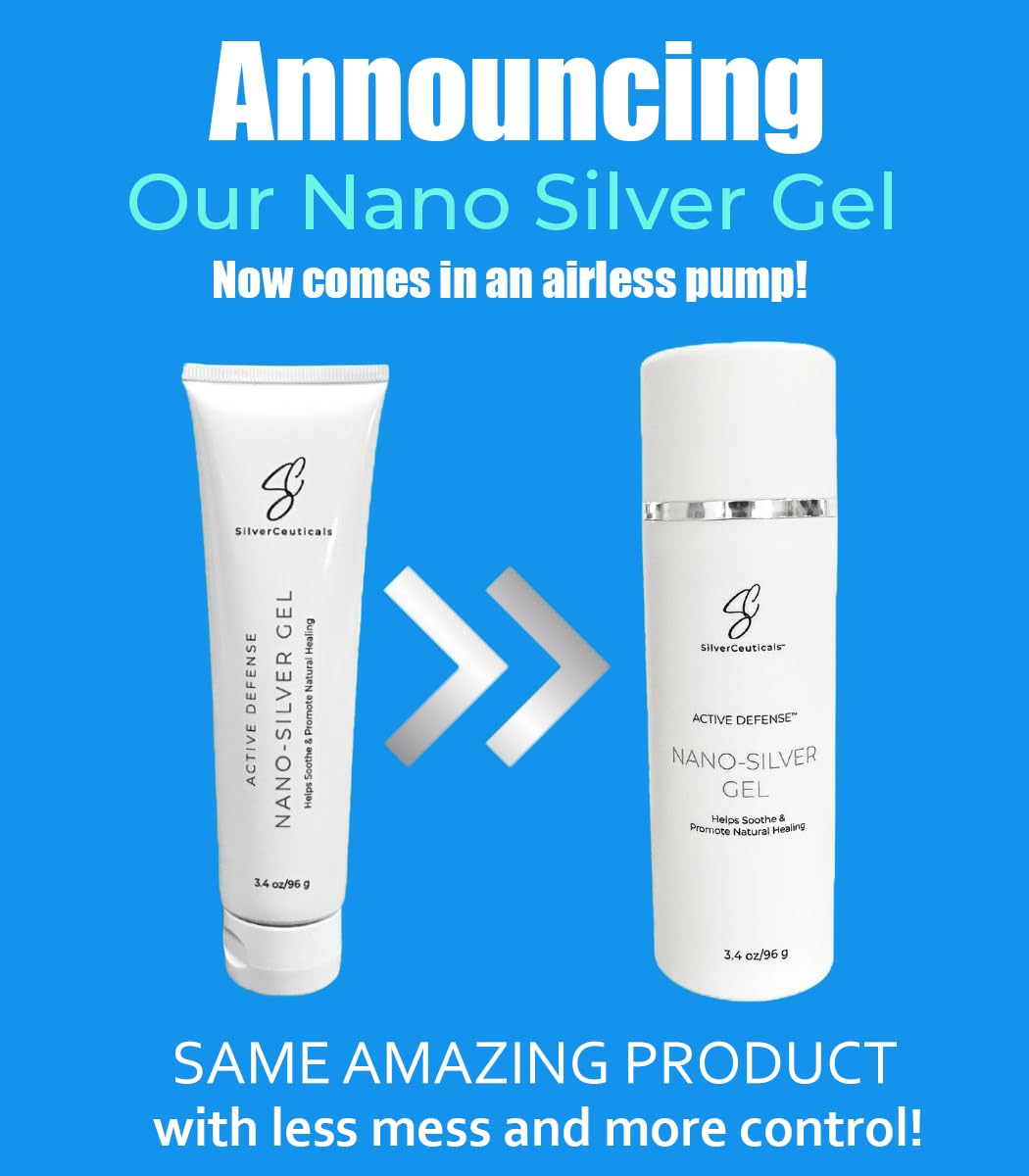 SilverCeuticals Nano-Silver Gel pump demonstrates precise, mess-free dispensing.
