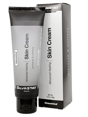 SilvrSTAT Advanced Healing Cream hand application shows non-greasy feel.