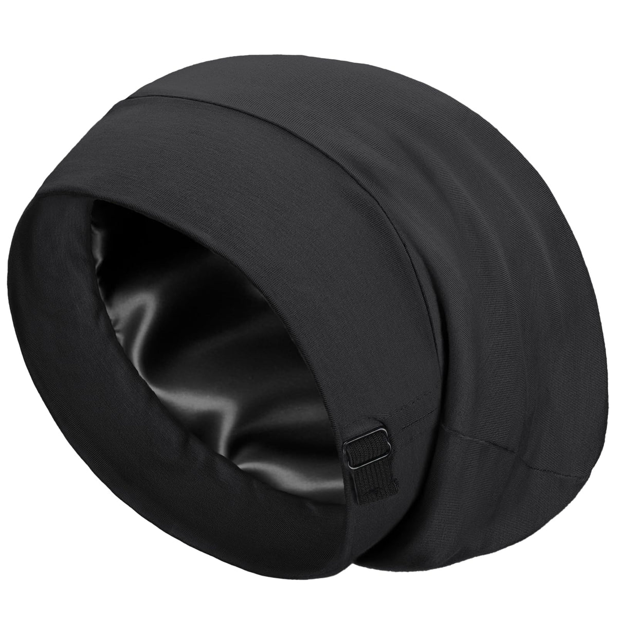 Simapu silk bonnet exterior in modal fabric, wrinkle resistant and ultra-soft.
