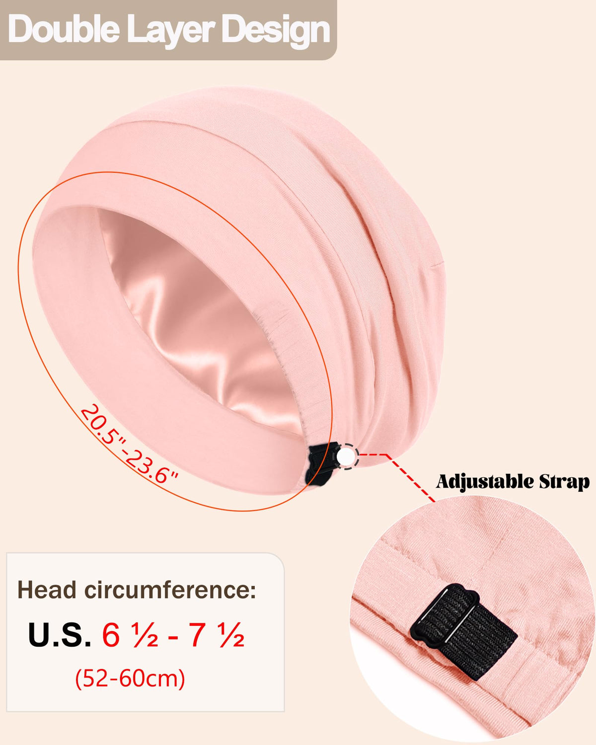 Simapu silk night cap worn on head to protect curly hair overnight.