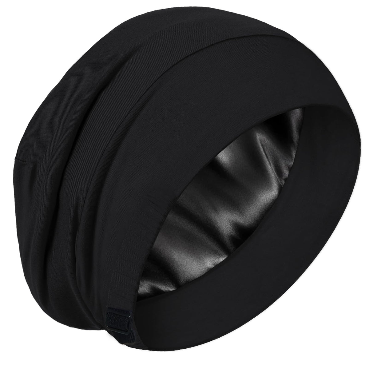 Simapu silk-lined sleep cap close-up showing gentle interior for hair protection