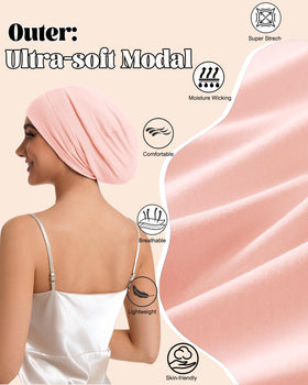 Simapu adjustable sleep cap with elastic band for comfortable all-night fit.