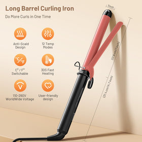 SimerSure 7.28-inch heating tube wraps more hair at once.