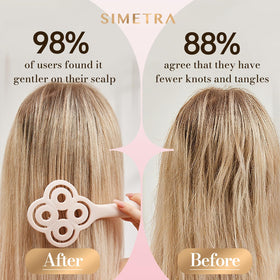 Simetra Detangler Brush with 14K gold plating for luxe appearance and durability