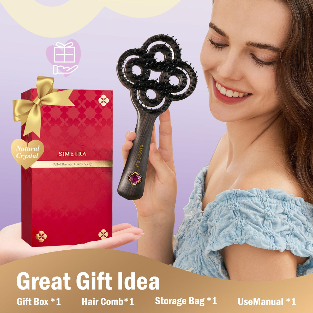 Simetra Detangler Brush ergonomic and durable for long-term use